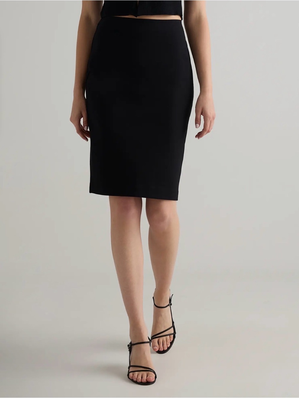 Quince Black Pencil Skirt - Sleek Office Staple